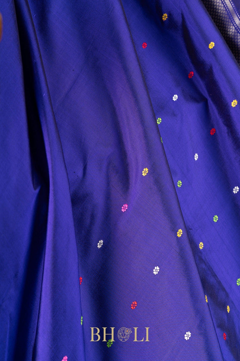 Handwoven narali paithani pure mulberry silk no zari saree