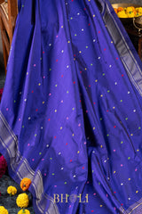 Handwoven narali paithani pure mulberry silk no zari saree