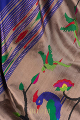 Handwoven narali paithani pure mulberry silk no zari saree