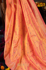 Handwoven narali paithani pure mulberry silk no zari saree