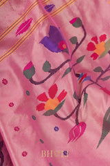 Handwoven narali paithani pure mulberry silk no zari saree