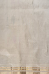 Handwoven narali paithani pure mulberry silk pearl white  saree