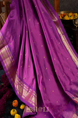 Handwoven narali paithani pure mulberry silk  saree