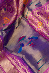Handwoven narali paithani pure mulberry silk  saree
