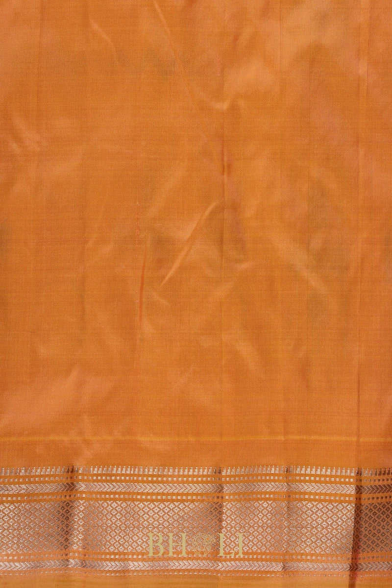 Handwoven narali paithani pure mulberry silk saree