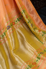 Handwoven narali paithani pure mulberry silk saree