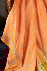 Handwoven narali paithani pure mulberry silk saree