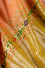 Handwoven narali paithani pure mulberry silk saree