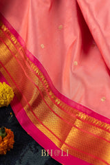 Handwoven narali paithani pure mulberry silk saree