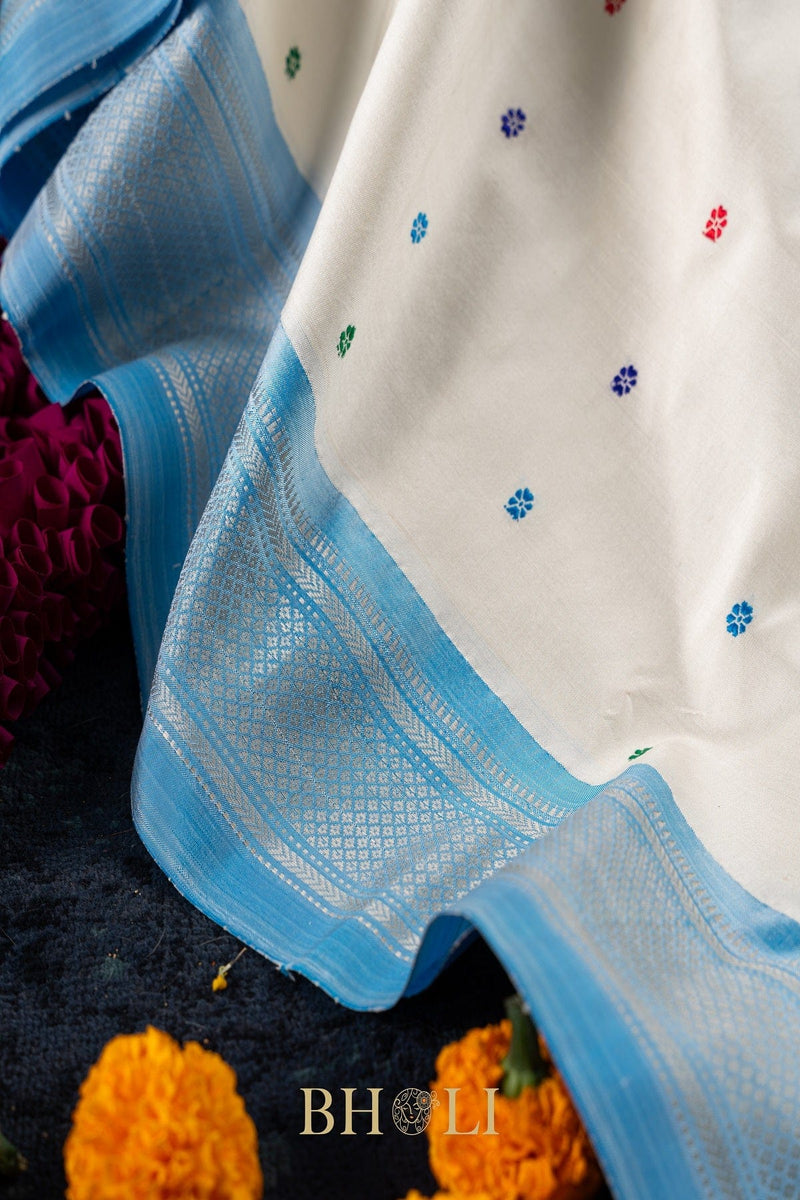 Handwoven narali paithani pure mulberry silk saree