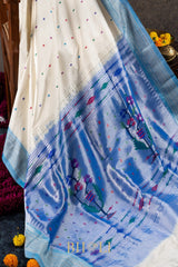 Handwoven narali paithani pure mulberry silk saree