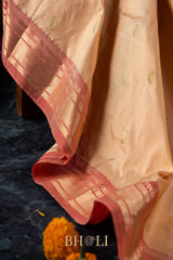 Handwoven narali paithani pure mulberry silk saree