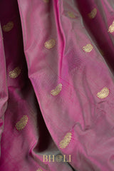Handwoven narali paithani pure mulberry silk shot color saree