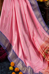 Handwoven narali paithani pure silk saree
