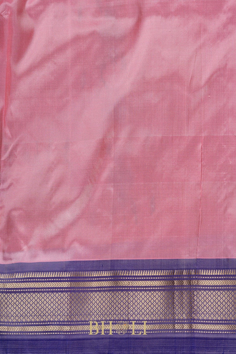 Handwoven narali paithani pure silk saree