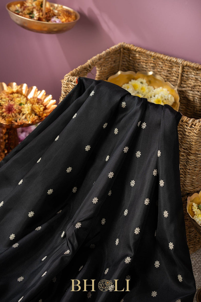 handwoven orange and black pure silk gadwal