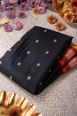 handwoven orange and black pure silk gadwal