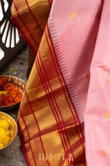 handwoven paisley buta kai koravi pure silk kanjivaram