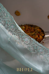 handwoven party wear organza silk