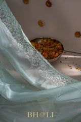 handwoven party wear organza silk