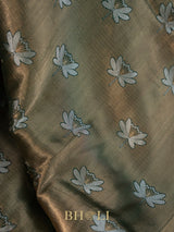 handwoven pure katan silk brocade green banarasi