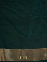handwoven pure katan silk brocade green banarasi