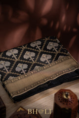 handwoven pure katan silk cutwork weave banarasi