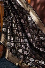 handwoven pure katan silk cutwork weave banarasi