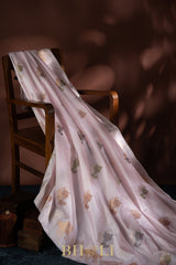 handwoven pure katan silk kaduwa buta light pink banarasi