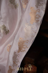 handwoven pure katan silk kaduwa buta light pink banarasi