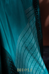 handwoven pure katan silk mashru border contemporary banarasi