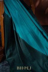 handwoven pure katan silk mashru border contemporary banarasi