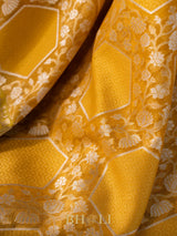 handwoven pure kora silk banarasi in conceptual jaal