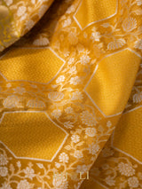 handwoven pure kora silk banarasi in conceptual jaal