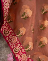 handwoven pure kora silk kaduwa banarasi in mauve color