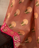 handwoven pure kora silk kaduwa banarasi in mauve color