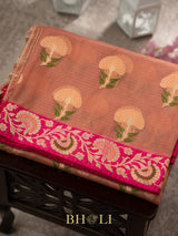 handwoven pure kora silk kaduwa banarasi in mauve color