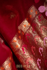 handwoven pure kora silk kaduwa meenakari buta banarasi