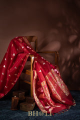 handwoven pure kora silk kaduwa meenakari buta banarasi