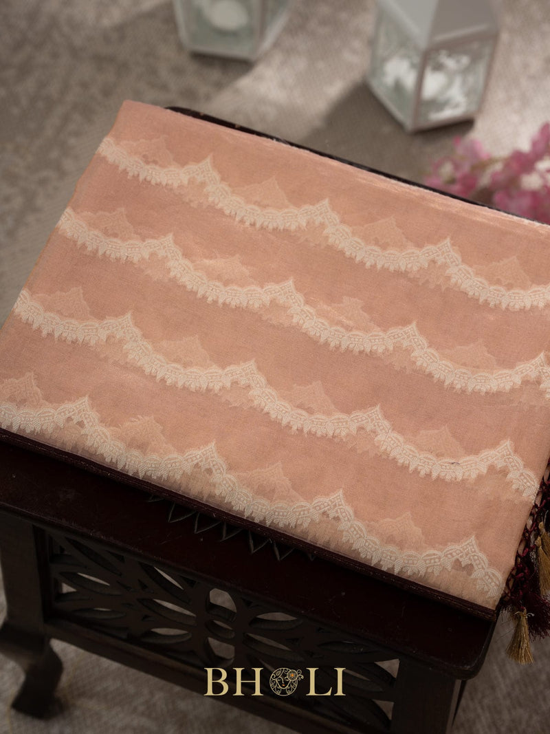 handwoven pure kora silk with kadiyal katan border banarasi