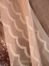 handwoven pure kora silk with kadiyal katan border banarasi
