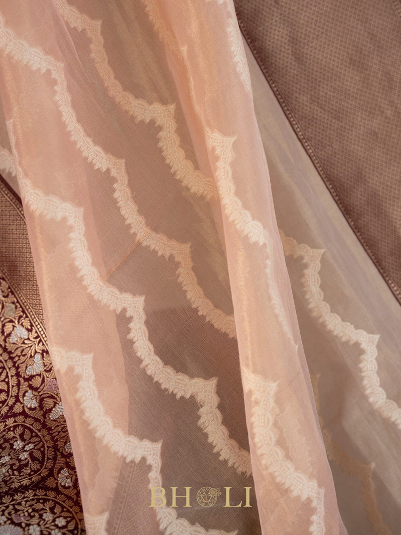 handwoven pure kora silk with kadiyal katan border banarasi