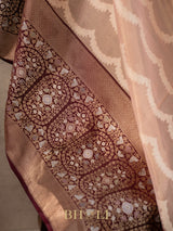 handwoven pure kora silk with kadiyal katan border banarasi