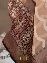 handwoven pure kora silk with kadiyal katan border banarasi