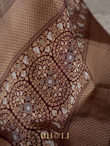 handwoven pure kora silk with kadiyal katan border banarasi