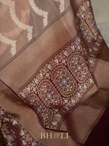 handwoven pure kora silk with kadiyal katan border banarasi
