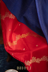 handwoven pure mulberry and zari korvai kanjivaram silk