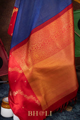 handwoven pure mulberry and zari korvai kanjivaram silk