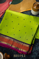 handwoven pure mulberry silk and zari korvai kanjivaram