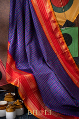 handwoven pure zari checkered korvai kanjivaram
